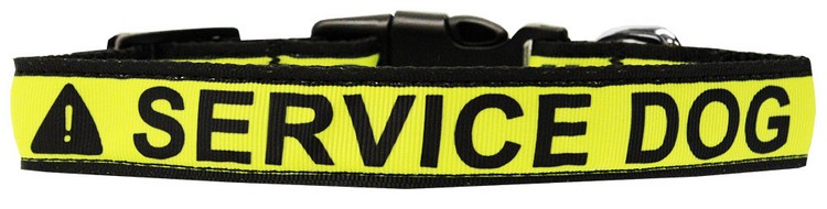 Service Dog Caution Tape Nylon Dog Collar Large